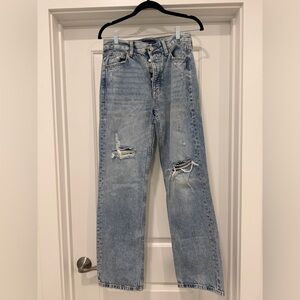 Aeropostale Light Blue Ripped Straight Jeans